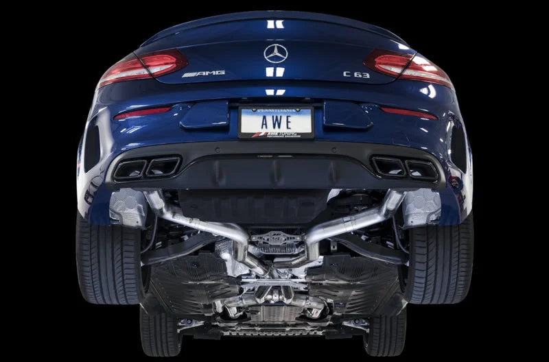 AWE Tuning Mercedes-Benz W205 AMG C63/S Sedan Track Edition Exhaust System (no tips) - Detail View