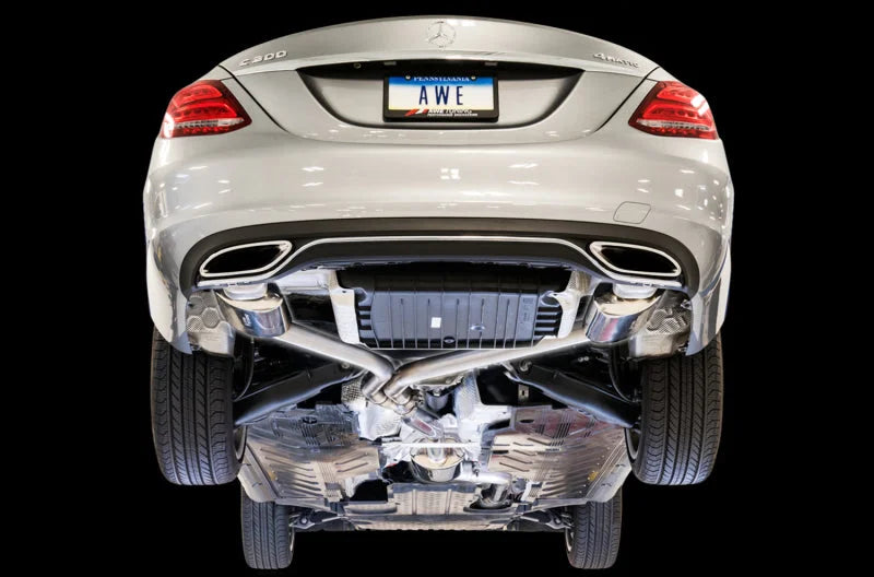 AWE Tuning Mercedes-Benz W205 C300 Touring Edition Exhaust - Side View