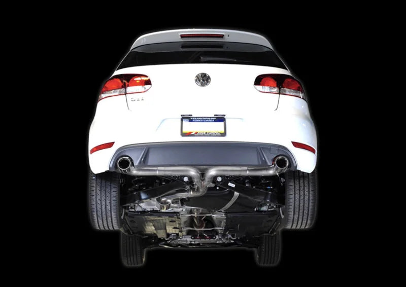 AWE Tuning Mk6 GTI Performance Catback - Diamond Black Round Tips - Side View
