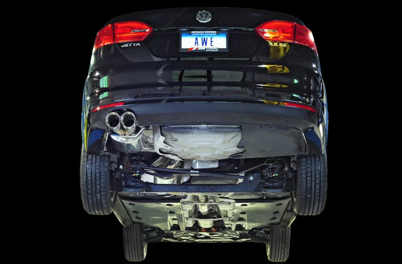 AWE Tuning Mk6 Jetta 2.5L Touring Edition Exhaust - Polished Silver Tips - Side View