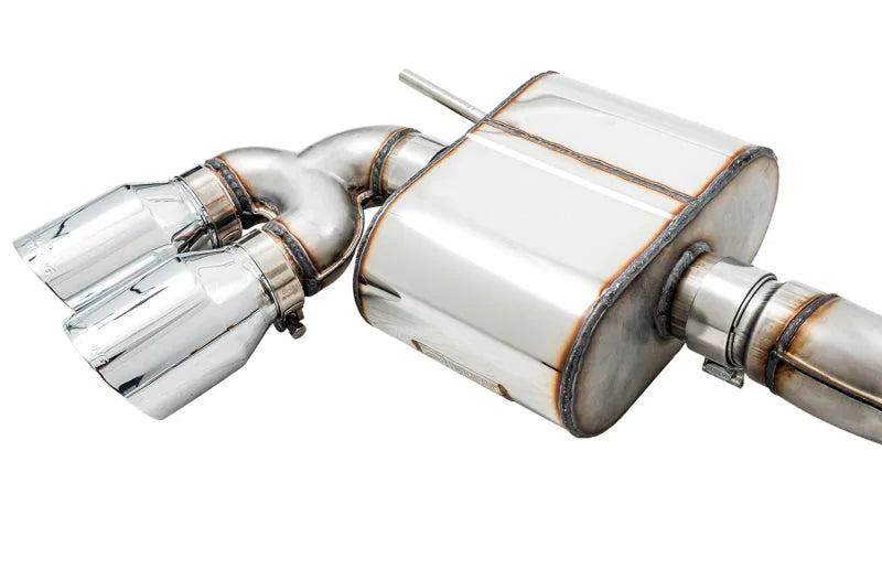 AWE Tuning Mk7 Golf R SwitchPath Exhaust w/Chrome Silver Tips 102mm - Installation View