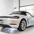 Load image into Gallery viewer, AWE Tuning Porsche 718 Boxster / Cayman SwitchPath Exhaust (PSE Only) - Chrome Silver Tips - Side View