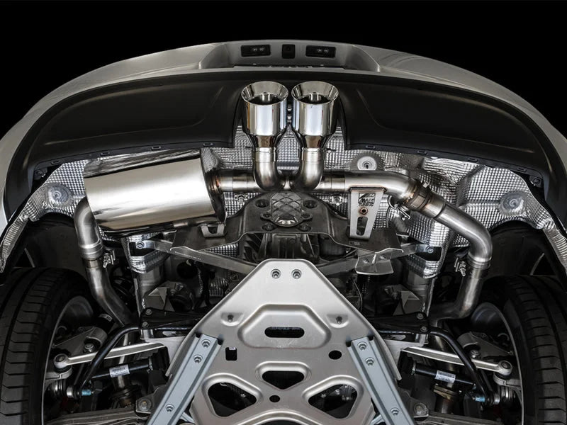 AWE Tuning Porsche 718 Boxster / Cayman SwitchPath Exhaust (PSE Only) - Chrome Silver Tips - Installation View