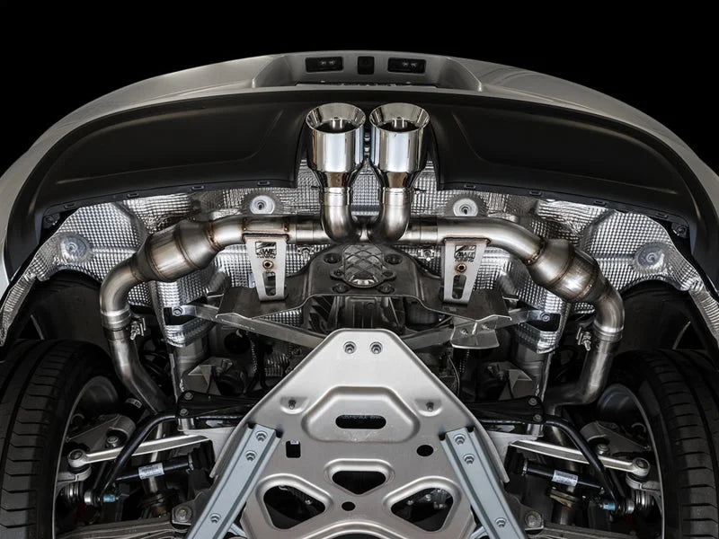 AWE Tuning Porsche 718 Boxster / Cayman Touring Edition Exhaust - Chrome Silver Tips - Installation View