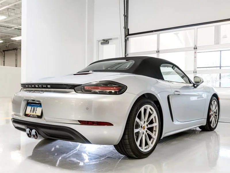 AWE Tuning Porsche 718 Boxster / Cayman Touring Edition Exhaust - Chrome Silver Tips - Additional View 5
