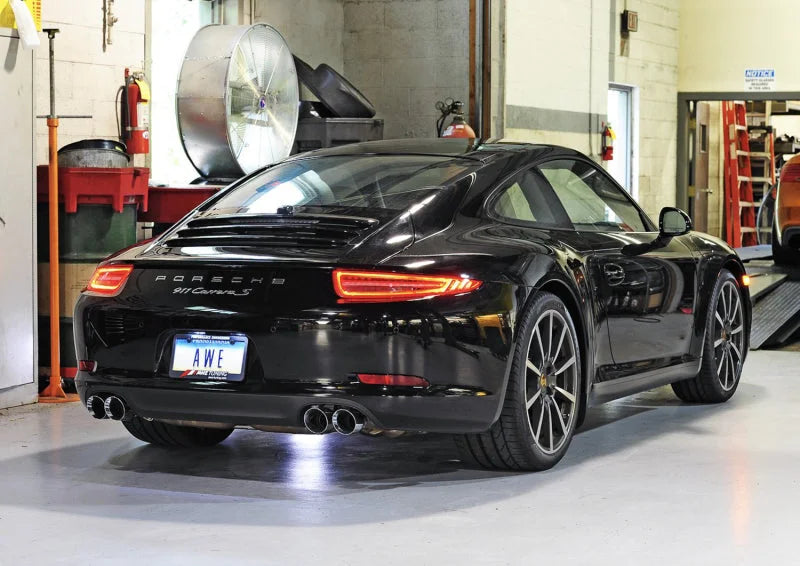 AWE Tuning Porsche 991 SwitchPath Exhaust for Non-PSE Cars Chrome Silver Tips - Detail View