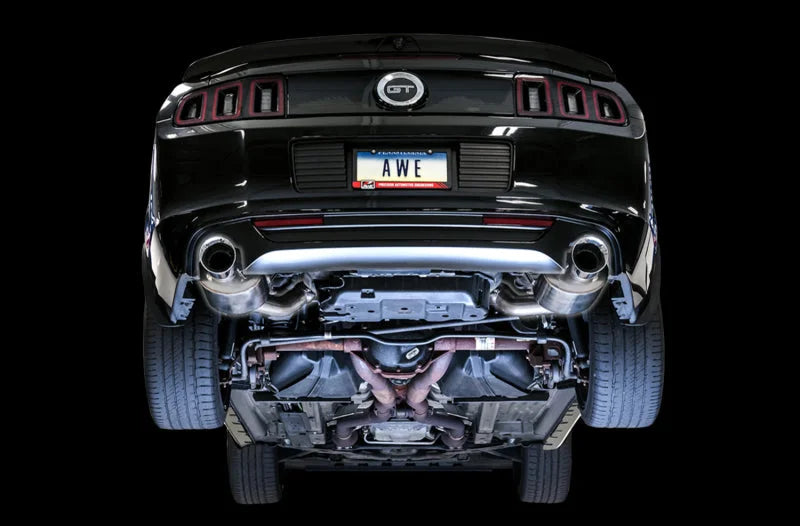 AWE Tuning S197 Mustang GT Axle-back Exhaust - Touring Edition (Chrome Silver Tips) - Side View