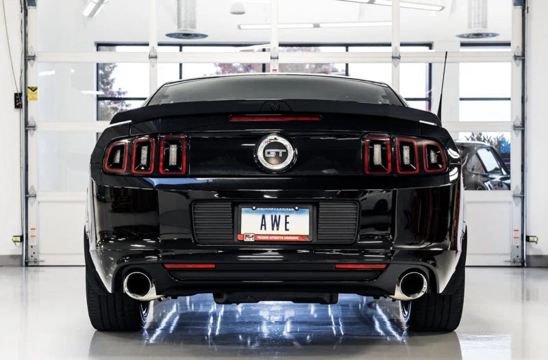 AWE Tuning S197 Mustang GT Axle-back Exhaust - Touring Edition (Chrome Silver Tips) - Back View