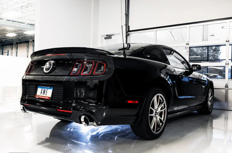 AWE Tuning S197 Mustang GT Axle-back Exhaust - Touring Edition (Chrome Silver Tips) - Installation View