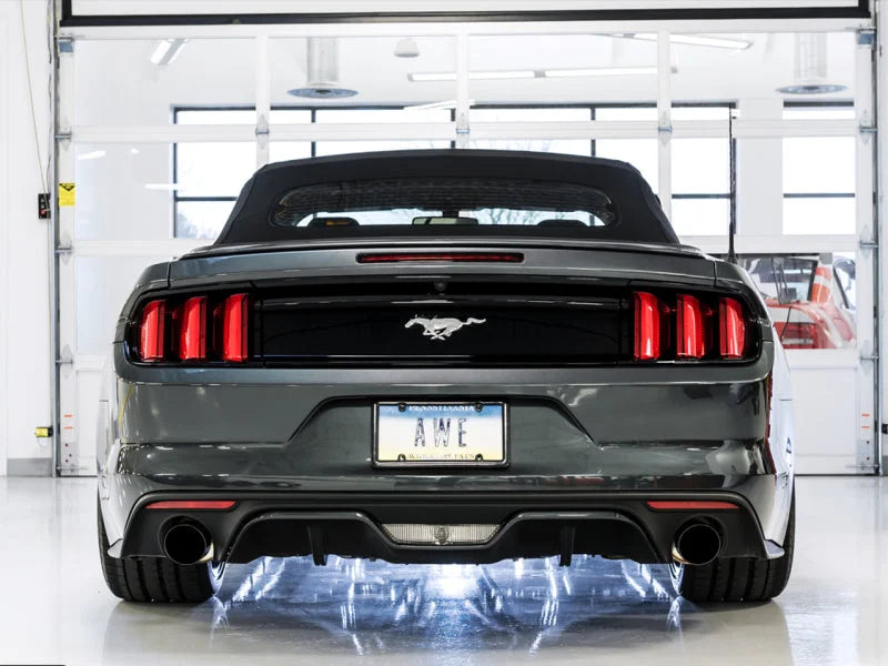 AWE Tuning S550 Mustang EcoBoost Axle-back Exhaust - Touring Edition (Diamond Black Tips) - Side View