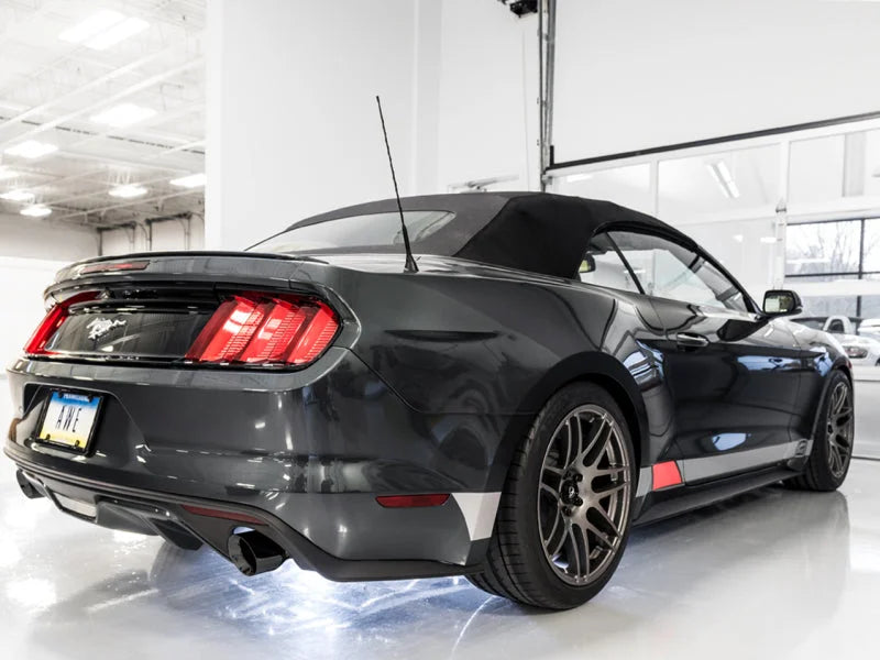 AWE Tuning S550 Mustang EcoBoost Axle-back Exhaust - Touring Edition (Diamond Black Tips) - Back View