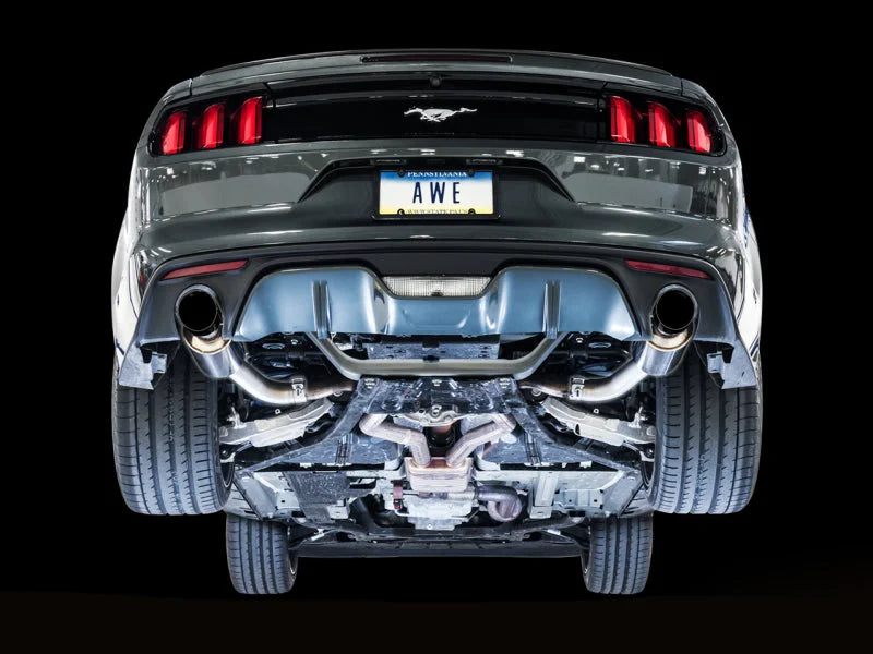 AWE Tuning S550 Mustang EcoBoost Axle-back Exhaust - Touring Edition (Diamond Black Tips) - Additional View 6