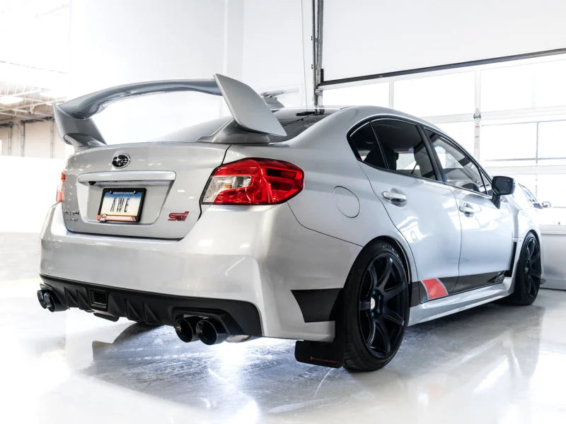 AWE Tuning Subaru STI VA / WRX GV / STI GV Sedan Touring Edition Exhaust - Diamond Black Tip (102mm) - Side View