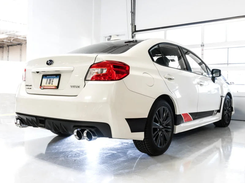AWE Tuning Subaru WRX/STI VA/GV Sedan Track Edition Exhaust - Chrome Silver Tips (102mm) - Back View