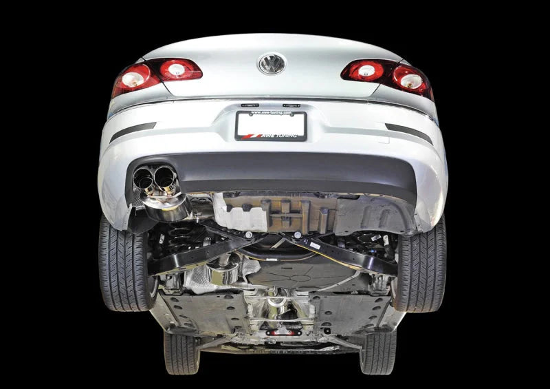 AWE Tuning VW CC 2.0T Touring Edition Performance Exhaust - Diamond Black Tips - Side View