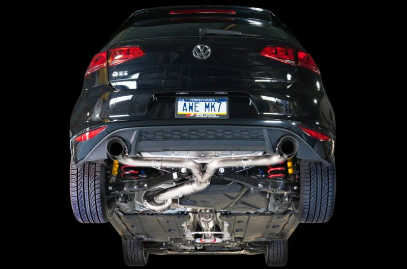 AWE Tuning VW MK7 GTI Touring Edition Exhaust - Chrome Silver Tips - Side View
