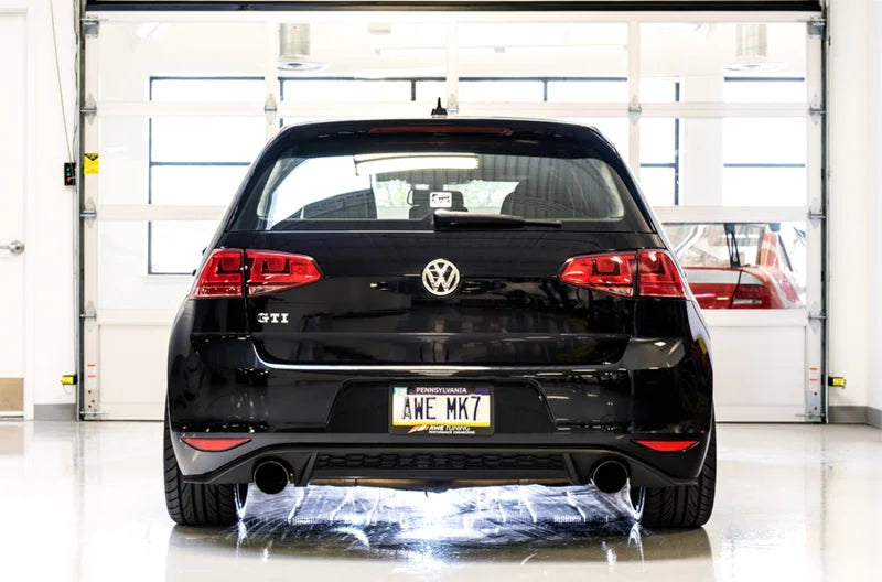 AWE Tuning VW MK7 GTI Touring Edition Exhaust - Diamond Black Tips - Installation View
