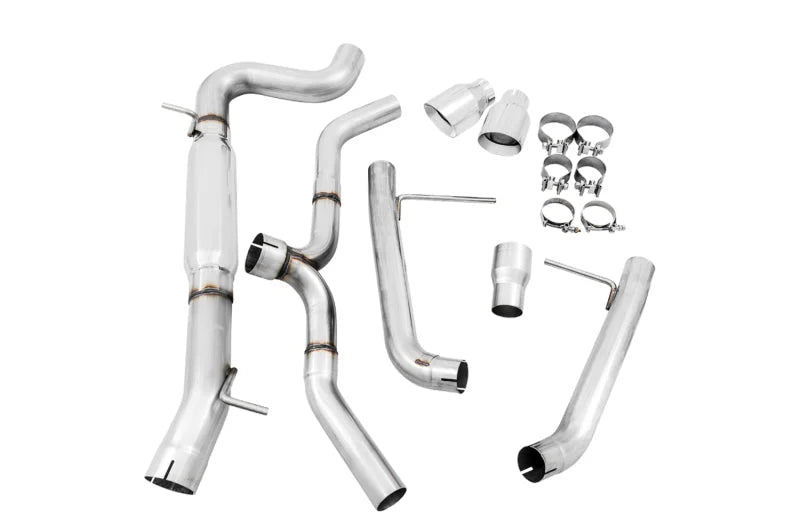 AWE Tuning VW MK7 Golf Alltrack/Sportwagen 4Motion Track Edition Exhaust - Polished Silver Tips - Side View