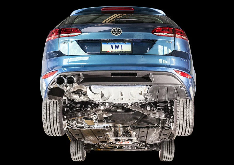 AWE Tuning VW MK7 Golf SportWagen Touring Edition Exhaust w/Chrome Silver Tips (90mm) - Detail View