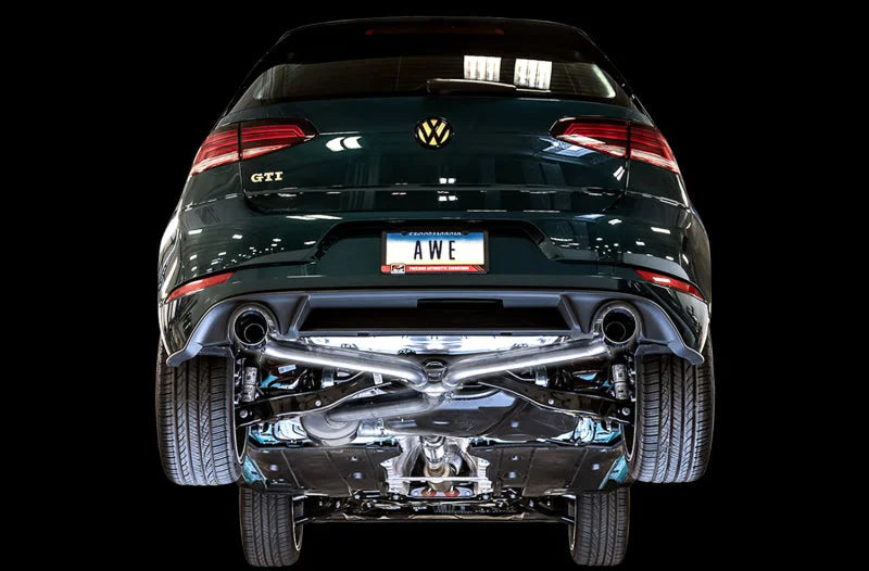 AWE Tuning Volkswagen GTI MK7.5 2.0T Touring Edition Exhaust w/Chrome Silver Tips 102mm - Side View