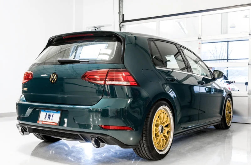 AWE Tuning Volkswagen GTI MK7.5 2.0T Touring Edition Exhaust w/Chrome Silver Tips 102mm - Back View