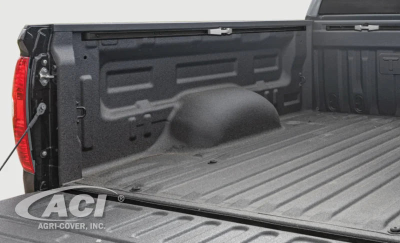 Access LOMAX Tri-Fold Cover 2022 Toyota Tundra 5Ft./6in. Bed w/ deck rail - Matte Black - Installation View