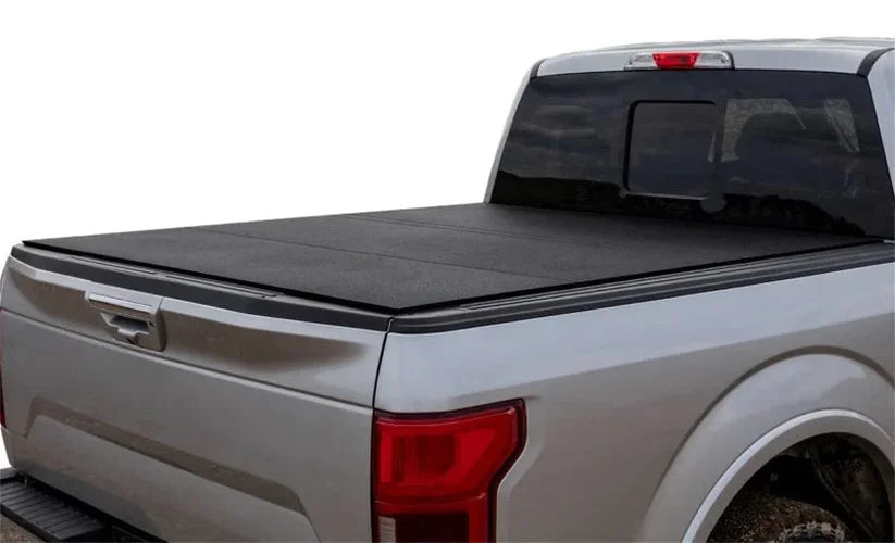 Access LOMAX Tri-Fold Cover 2022+ Ford Maverick 4ft 5in Bed - Black Urethane - Side View