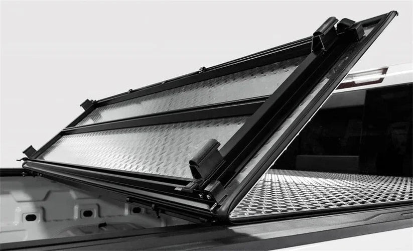 Access LOMAX Tri-Fold Cover Black Urethane 19+ Dodge Ram - 5ft 7in Bed (Except Classic w/o RamBox) - Back View