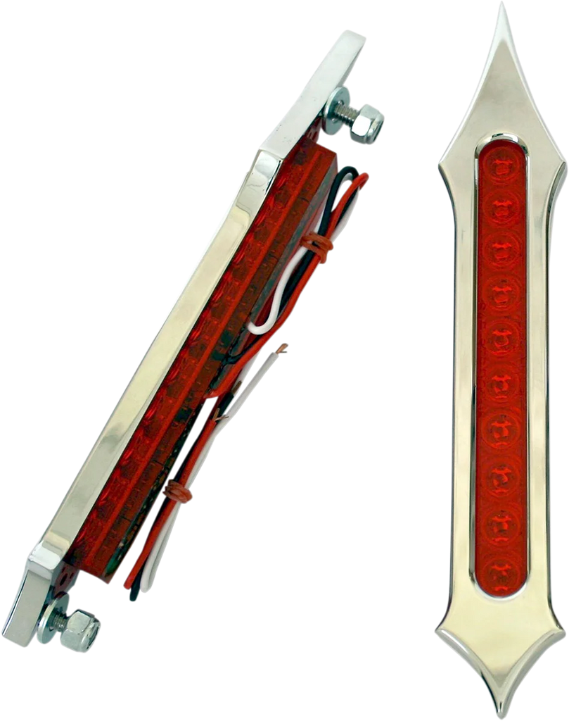 Accutronix Bag Light - Tribal Slotted - Red Lens - Chrome BL01-LSC - Main Product View