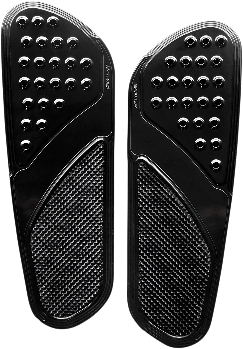 Accutronix Front Floorboards - Chrome Knurled FBF01-KDIC - Side View