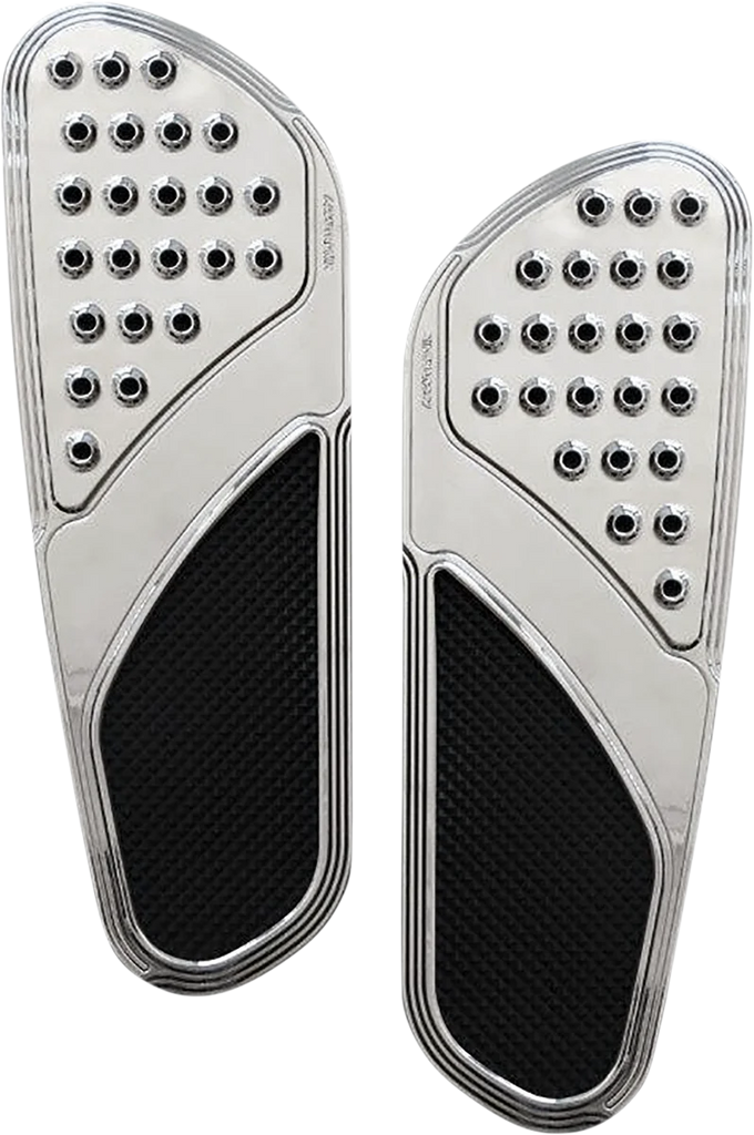 Accutronix Front Floorboards - Chrome w/ Rubber Inserts FBF01-DVC - Main Product View