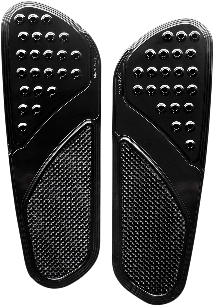 Accutronix Front Floorboards - Extended - Black - Drilled - Vintage - Chief FBF91-DVB - Side View
