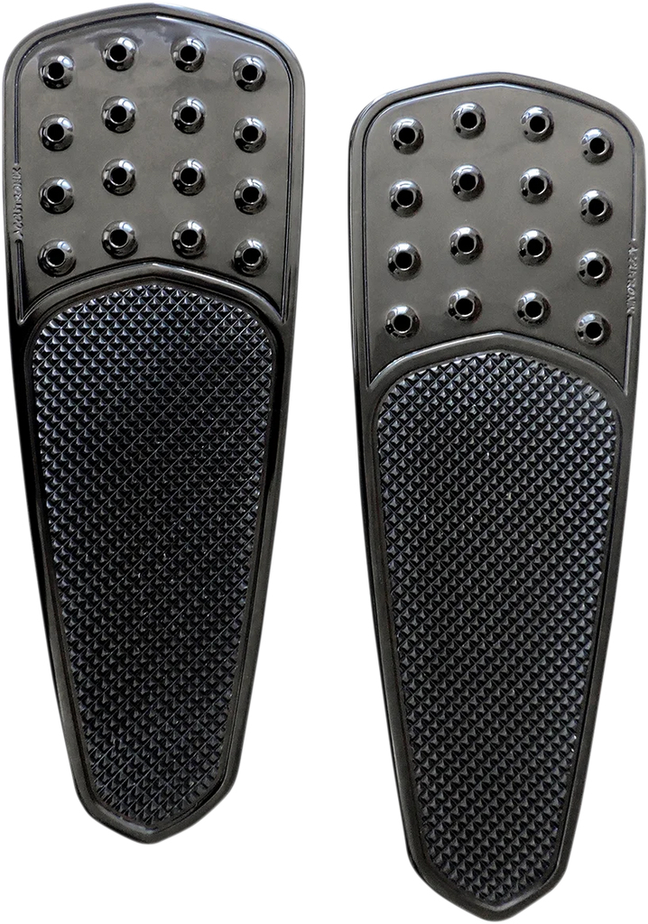 Accutronix Front Floorboards - Extended - Black - Knurled - Teardrop - FL FBF01-KDTB - Main Product View