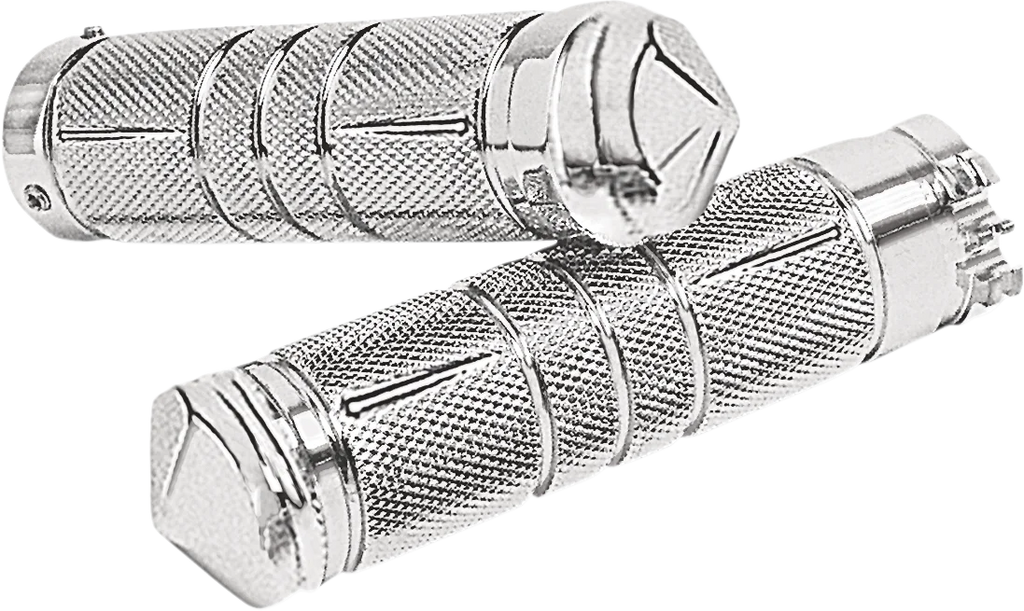Accutronix Grips - Knurled - Diamond - Chrome GR100-SKIC