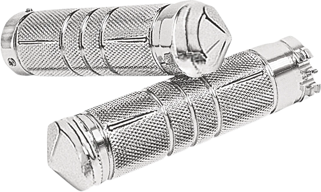 Accutronix Grips - Knurled - Diamond - TBW - Chrome GR101-SKIC - Side View