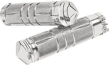 Load image into Gallery viewer, Accutronix Grips - Knurled - Diamond - TBW - Chrome GR101-SKIC - Side View