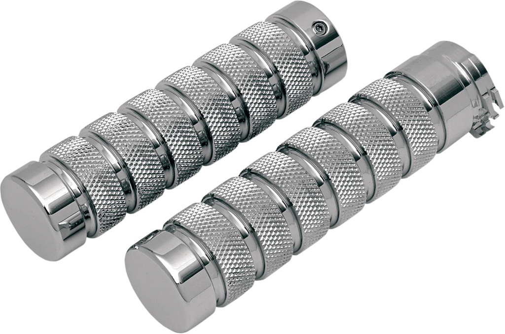 Accutronix Grips - Knurled - Notched - Chrome GR100-KNC - Main Product View