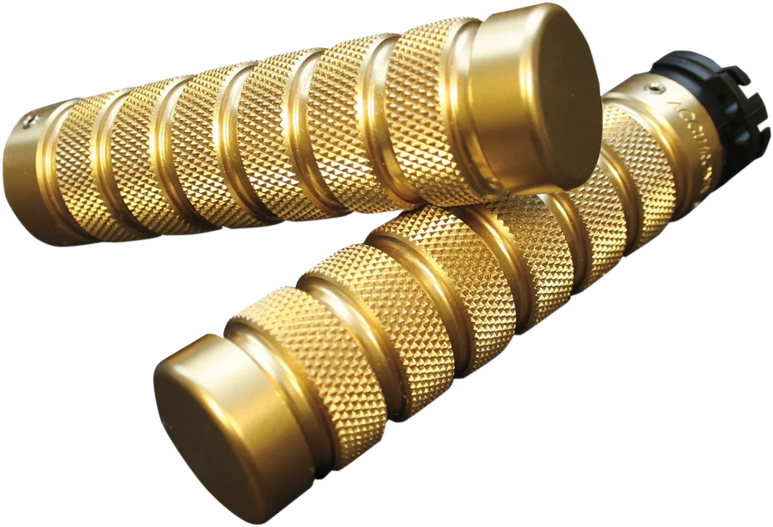 Accutronix Grips - Knurled - Notched - Chrome GR100-KNC - Side View