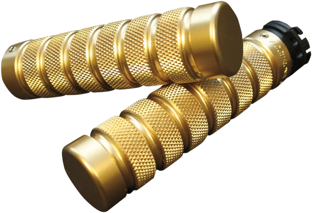 Accutronix Grips - Knurled - Notched - Chrome GR100-KNC - Side View