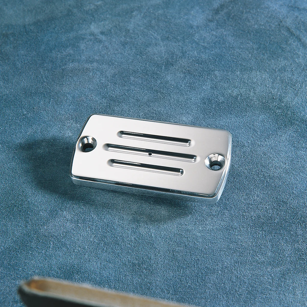 Accutronix Master Cylinder Cover - Milled - Chrome C199-MC - Side View