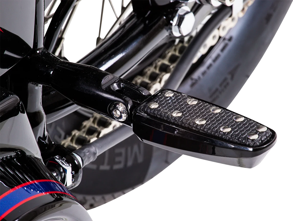 Accutronix Rear Footpeg Mount - Black - FLHT '93+ FPMT501-B - Side View