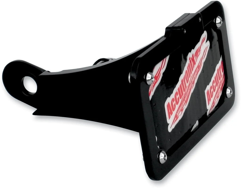 Accutronix Side Mount License Plate Assembly - Black LPF108HV-B - Side View