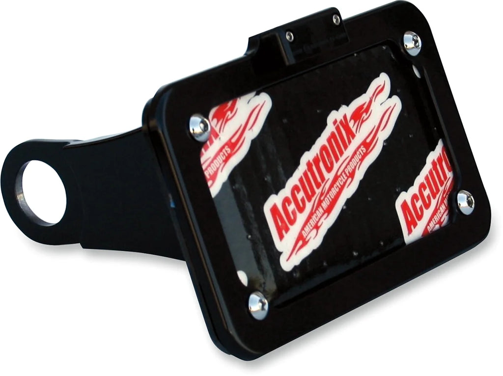 Accutronix Side Mount License Plate Assembly - Black LPF114HV-B - Side View