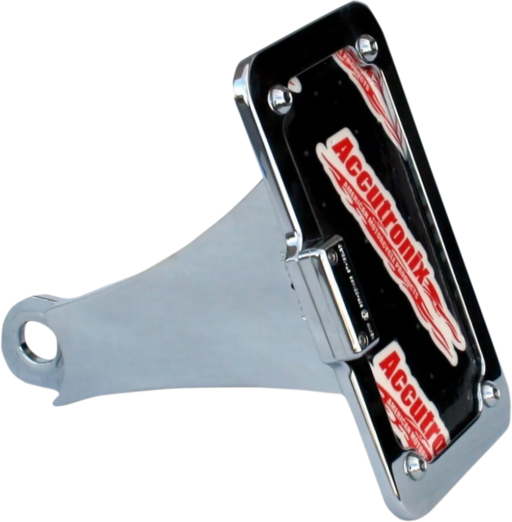 Accutronix Side Mount License Plate Assembly - Chrome LPF106HV-C - Side View