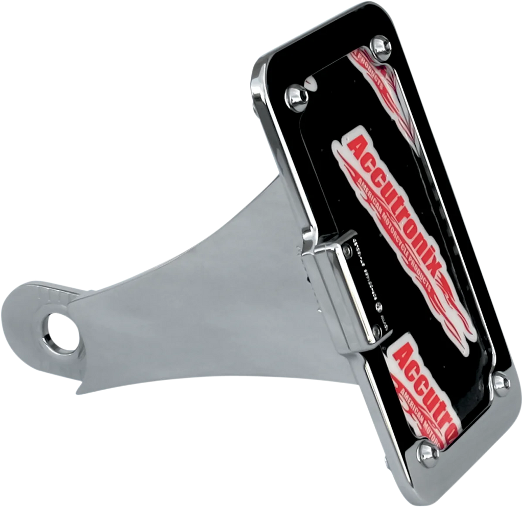 Accutronix Side Mount License Plate Assembly - Chrome LPF108HV-C - Side View