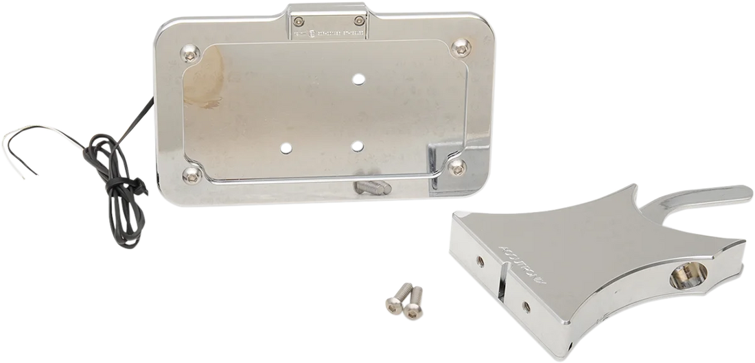 Accutronix Side Mount License Plate - Chrome LPF121HV-C - Side View