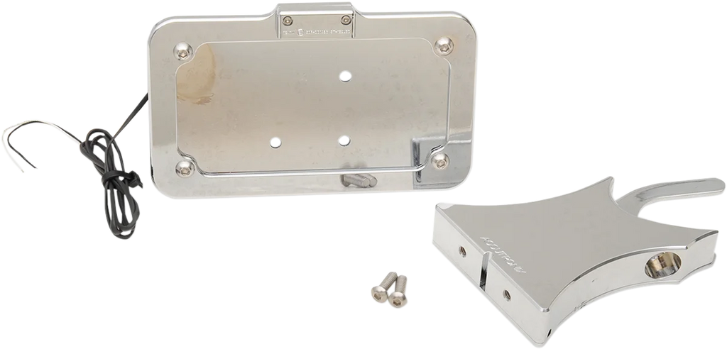 Accutronix Side Mount License Plate - Chrome LPF121HV-C - Side View