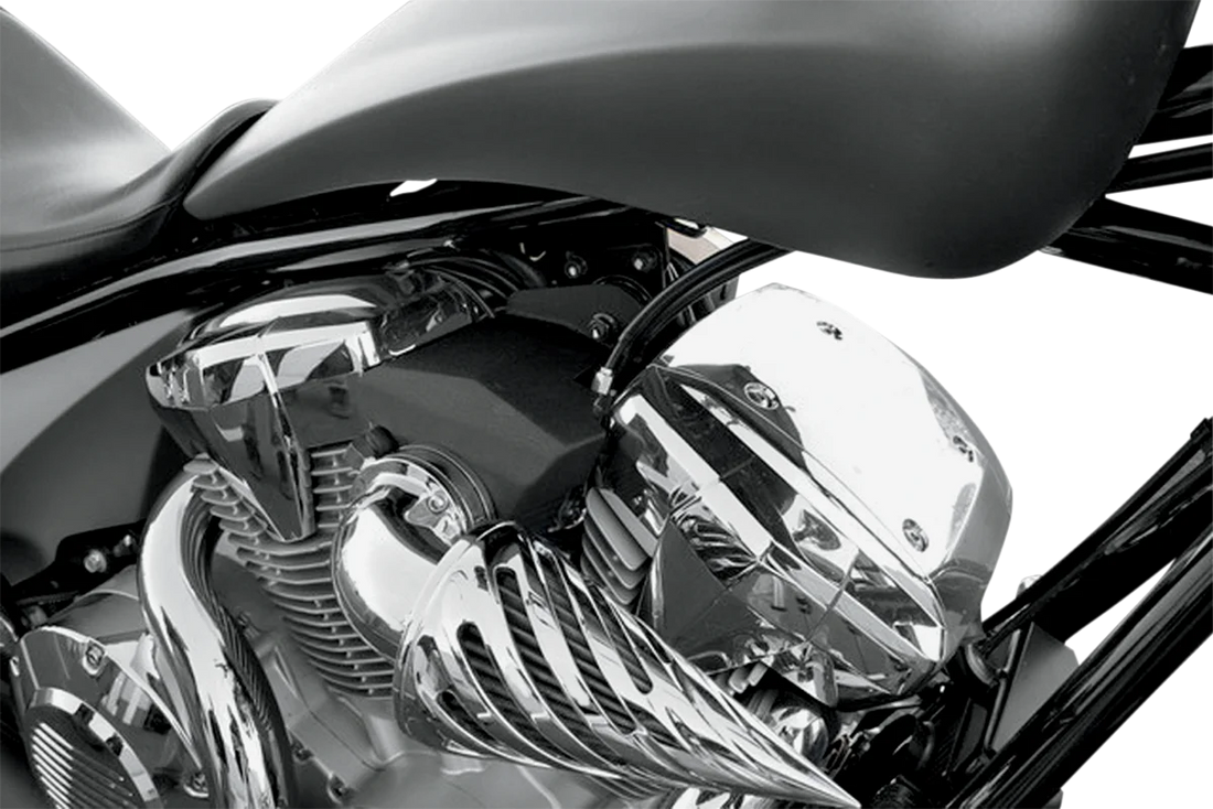 Accutronix Throttle Body Cover - Honda - Black C1630-B - Side View