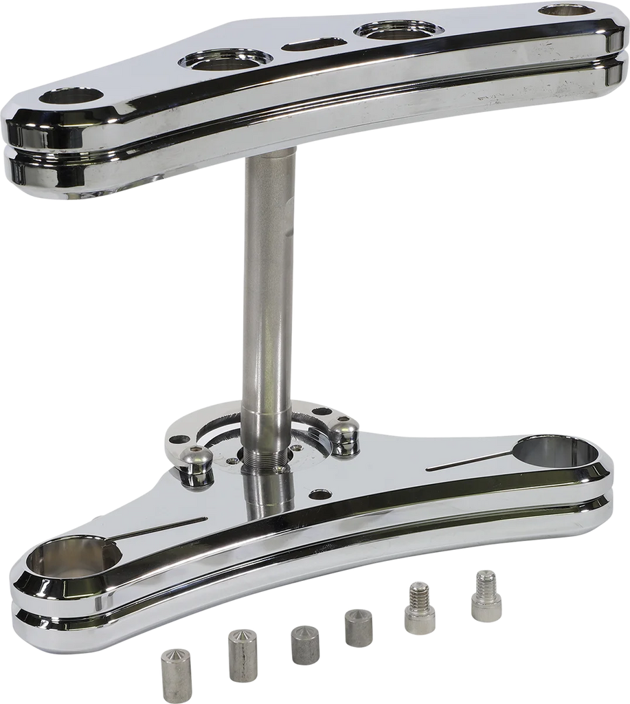 Accutronix Triple Tree - 41 mm - Chrome - Raked 5° - Elite Radius Groove TWR541-EC - Main Product View