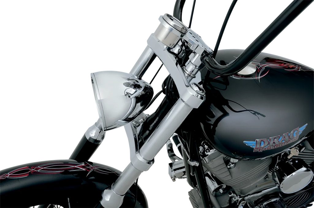 Accutronix Triple Tree - 41 mm - Chrome - Raked 5° - Elite Smooth TWR541-ESC - Side View